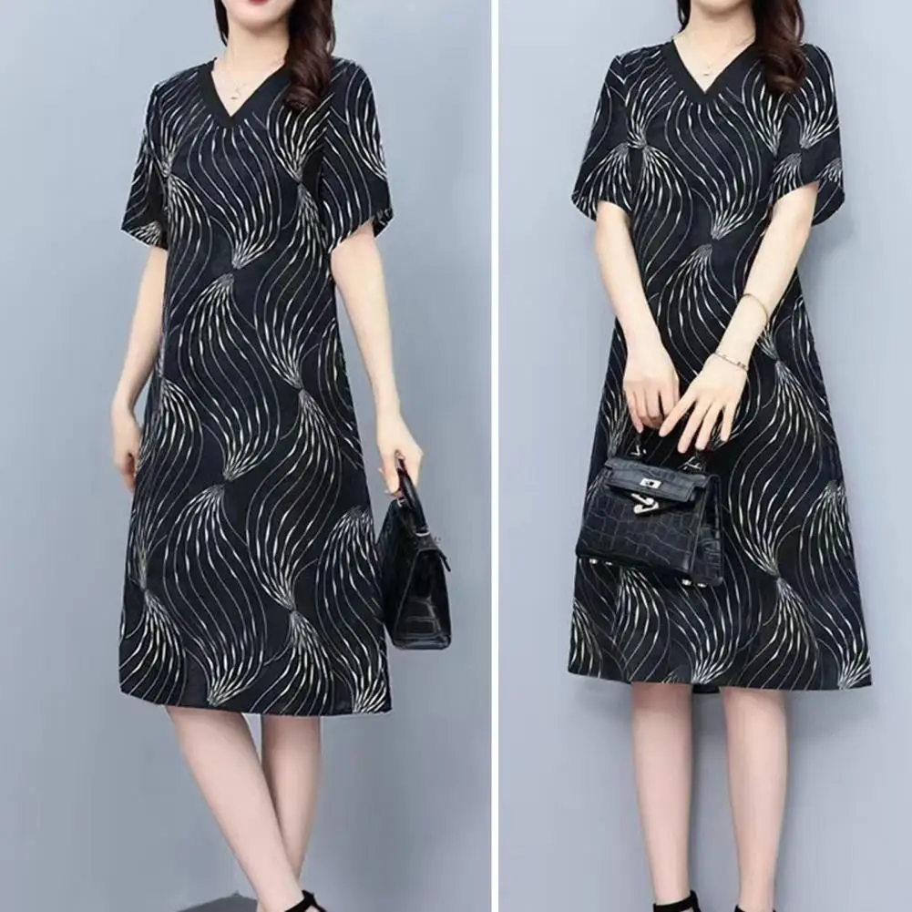 

Women Dress Printing Fashion Dress Summer Half Sleeve Short Dress