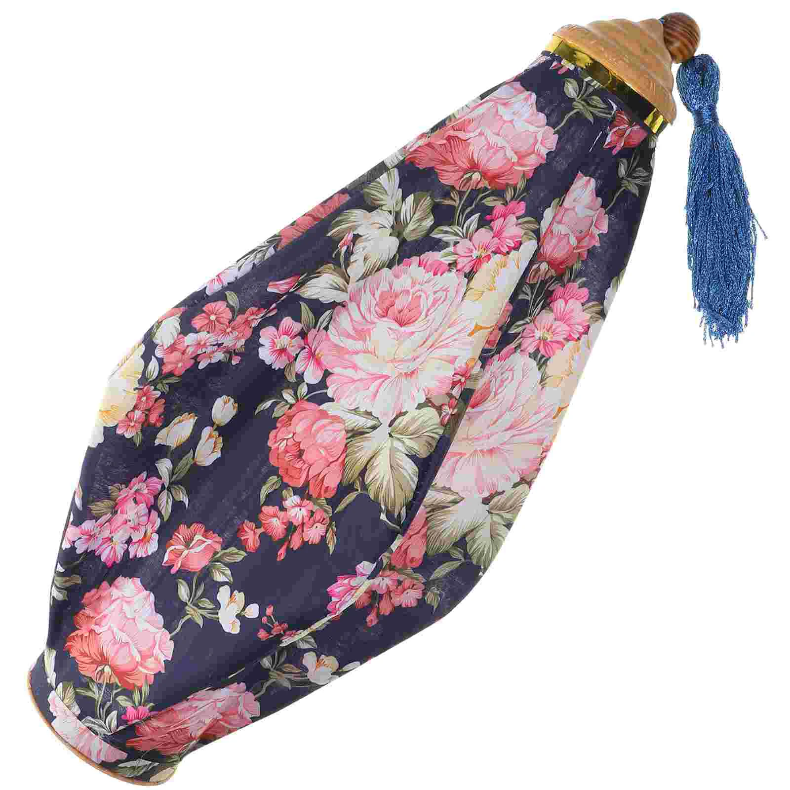 Red Lantern Ornaments Festival Decor Cloth Decorative Chinese Vintage Home Floral for Spring Year Balcony Door Hanging Barbecue