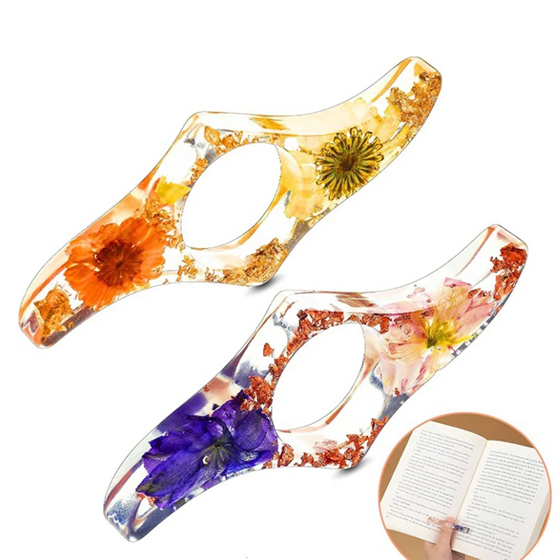 Bookstand Dry Flower Bookmark Thumb Book Support Resin Bookmark Presser Reading Assistant Bookring Dropping Glue Jewelry