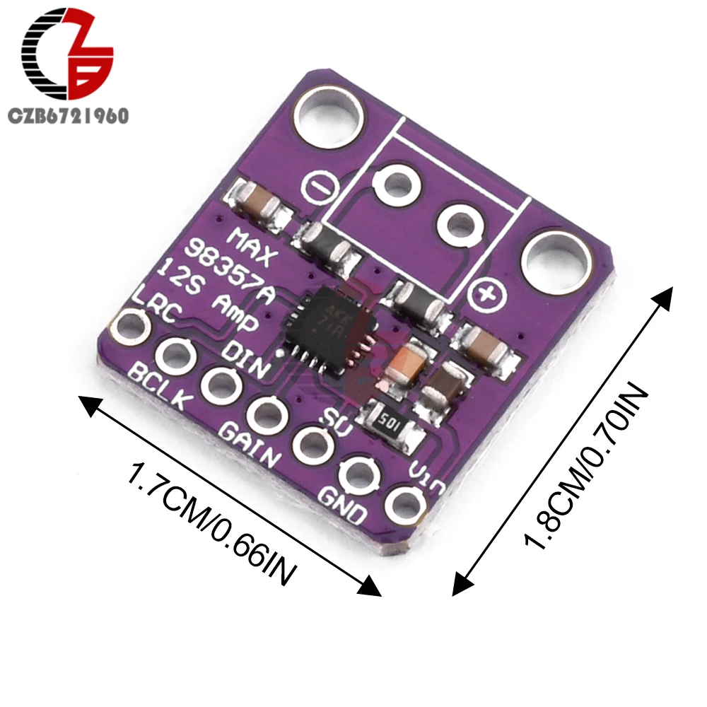 【New arrival】 MAX98357 I2S Audio Amplifier Module Class D Amplifier Decoder Module Filterless Audio Board for Raspberry Pi ESP32.
