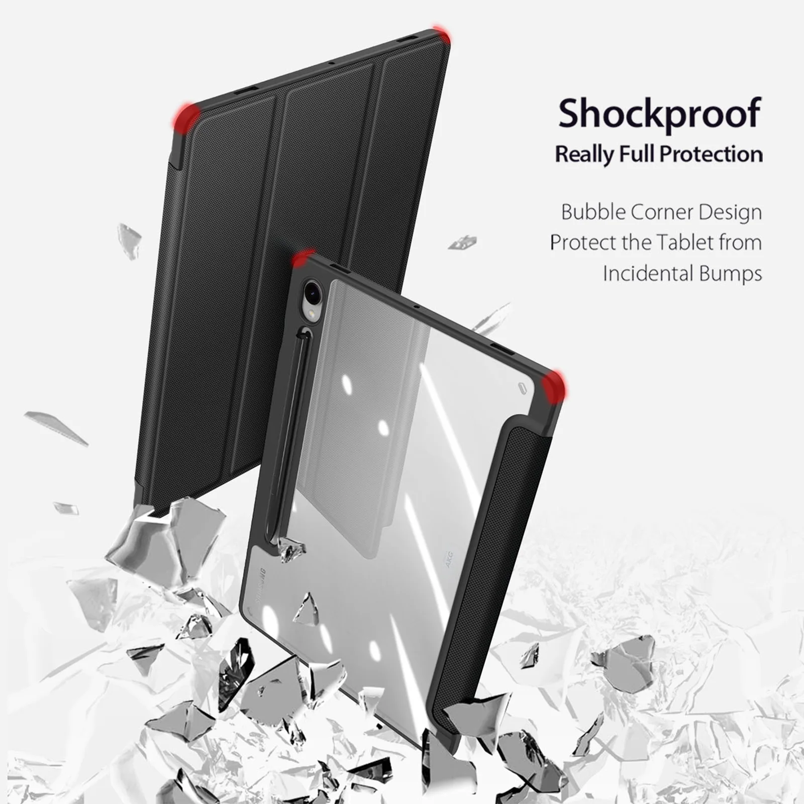 Couro Clássico Smart Stay Back Cover com Pen Groove Capa para Samsung Galaxy Tab s9 fe Plus Acrílico e Tpu - Imagem 5
