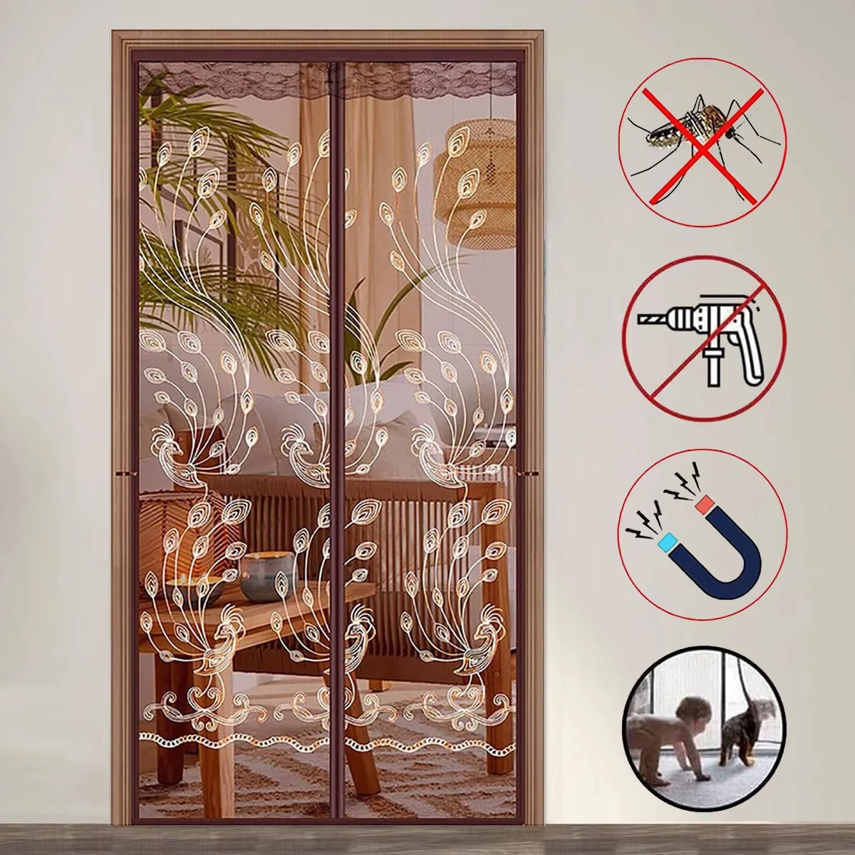 Anti-Mosquito Mesh Automatic Close Magnetic Anti-Mosquito Mesh Invisible Door Mesh Bug Preventing Fly Partition Curtain