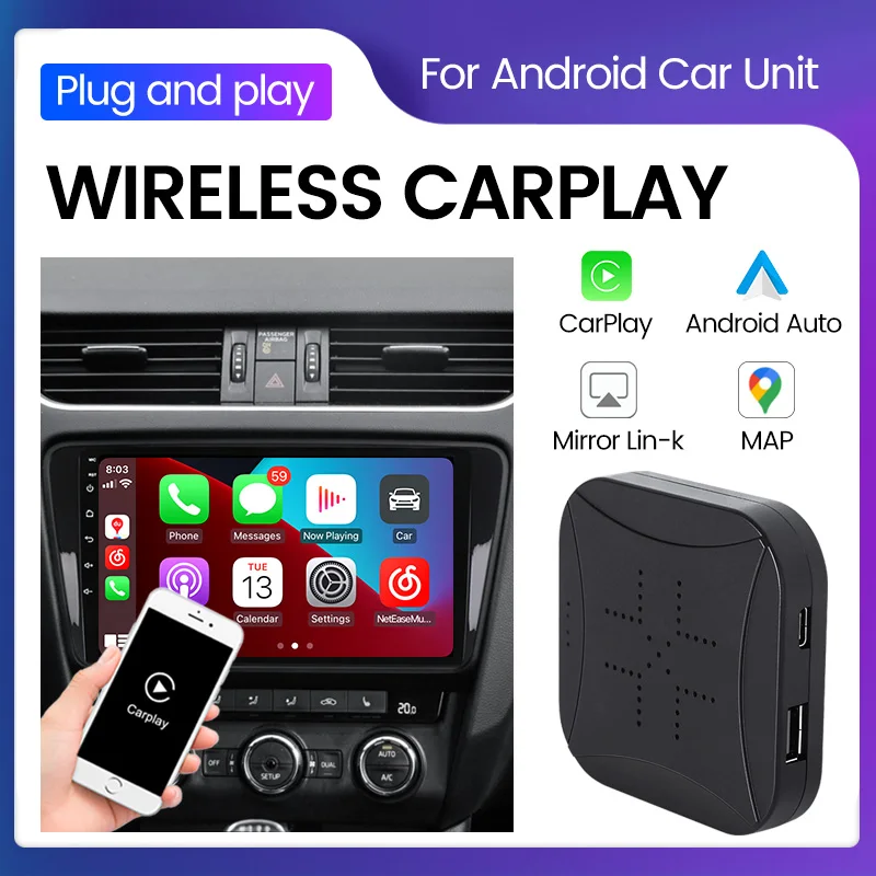 Carlinkit Adaptateur Carplay Sans Fil Android Auto, Dongle Usb Pour