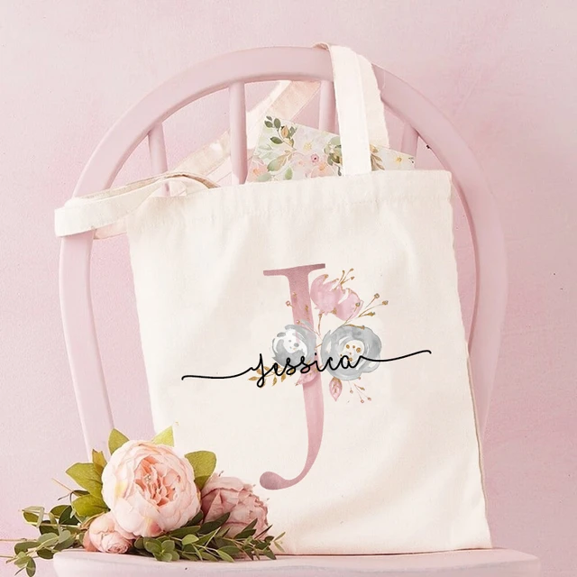 Rose gold Personalised tote Bag, Maid of Honour gift, bridesmaid gift, rose  gold tote bag, personalised name tote bag, Personalised tote