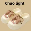 Cute Butterfly Knot Slippers Women's Summer New Thick Bottom Indoor Home Wearable PVC Heel Comfortable Sensation Ladies Slippers