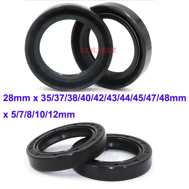 

5/10 Pcs NBR Rubber TC Double Lip Oil Seal 28mm x 35/37/38/40/42/43/44/45/47/48mm x 5/7/8/10/12mm