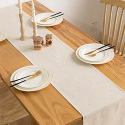 American Simple Pastoral Style Burlap Table Runner Pure Jute Dust-proof Tablecloth Wedding Decorative Table Cloth Banquet