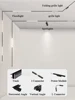 15mm Width LED Magnetic Track Light Grille Flood Lamp Modern Embedded Flexible Linear Fixture LED Spotlight DC48V Ceiling Indoor 5
