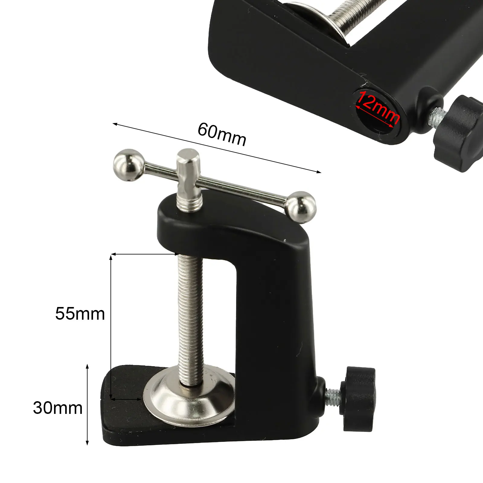 Desk Table Mount Clamp I-Shaped Fixed Clamp Bracket For Working Microphone Stands Replacement Part Desktop Clips 1pcs
