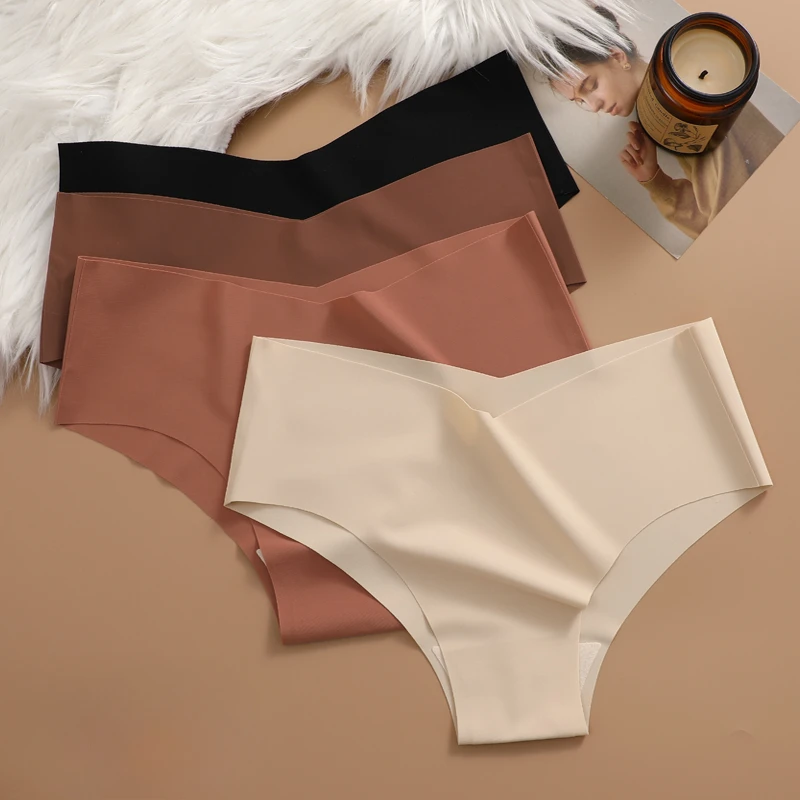 quick drying ice silk seamless underwear for women with low waist and sexy lifting buttocks pure cotton crotch women's underwear