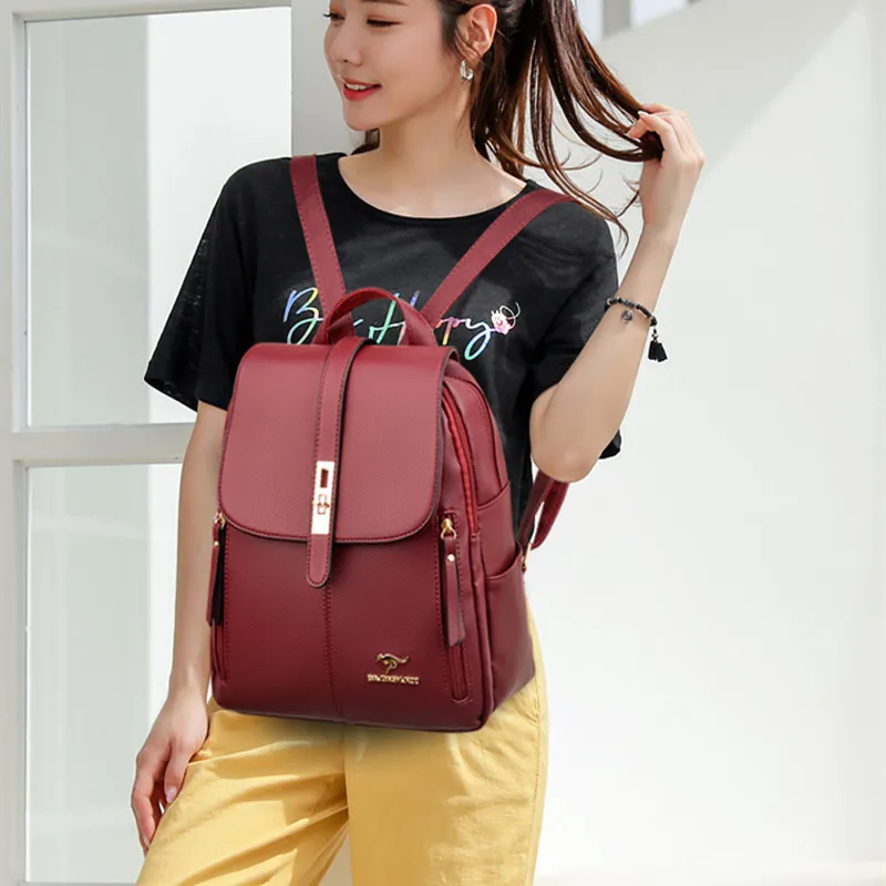 New fashion leather women's backpack casual Feminina travel backpack large capacity student school bags for girls