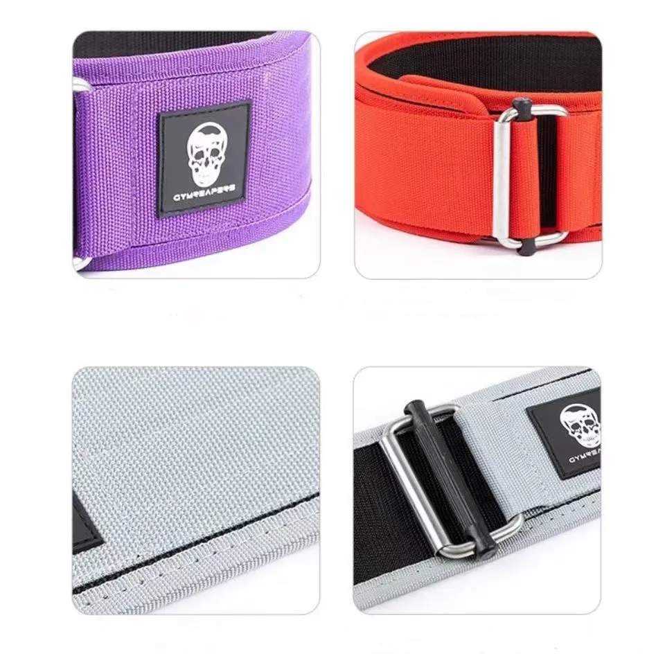 Skull Weightlifting Belt Adjustable Nylon for Men and Women Deadlifting Squatting Lifting Back Support