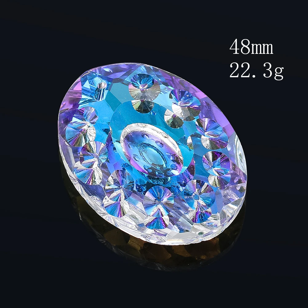 48mm Crystal Suncatcher Prism Pendant Glass Art Faceted Chandelier Lamp Parts Rainbow Maker Light Catcher Window Hanging Decor