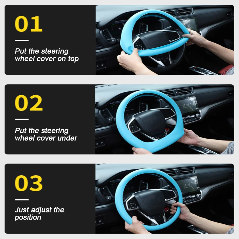 Silicone Car Steering Wheel Cover Anti Slip Protector