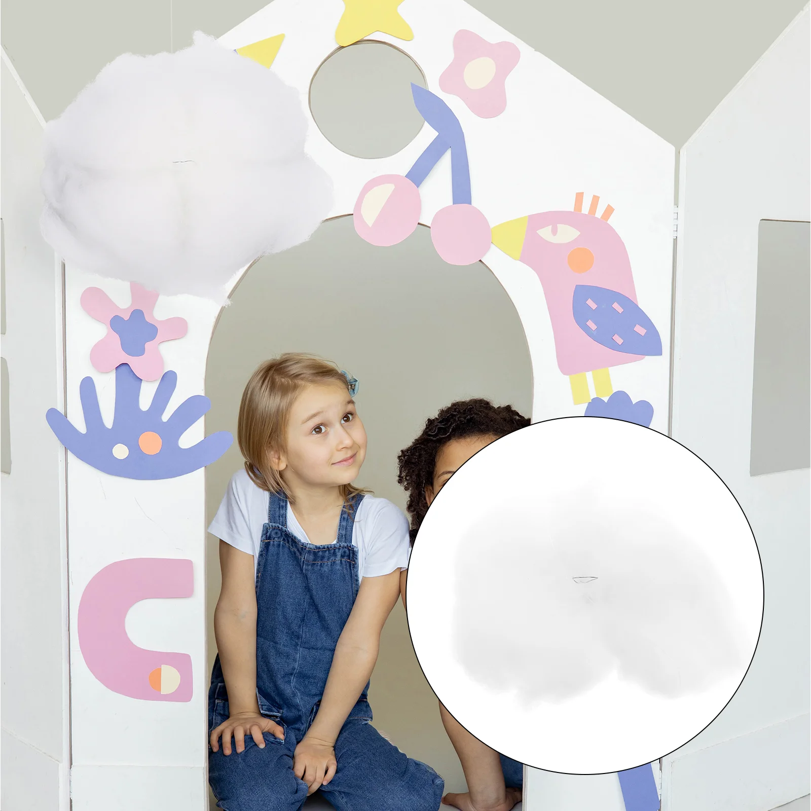 

Cloud Star Hanging Ornament DIY Pendant For Kids Room Party Wedding Decoration Home DIY Ornament (White)