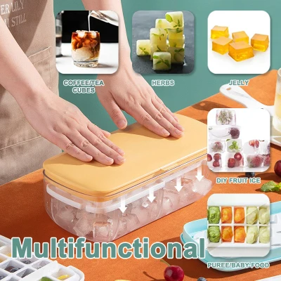 

Ice Cube Tray With Storage Box Quick Demould Ice Cube Moulds Lazy Ice Maker For Cocktail Whiskey Bar Kithcen Tools Accessories
