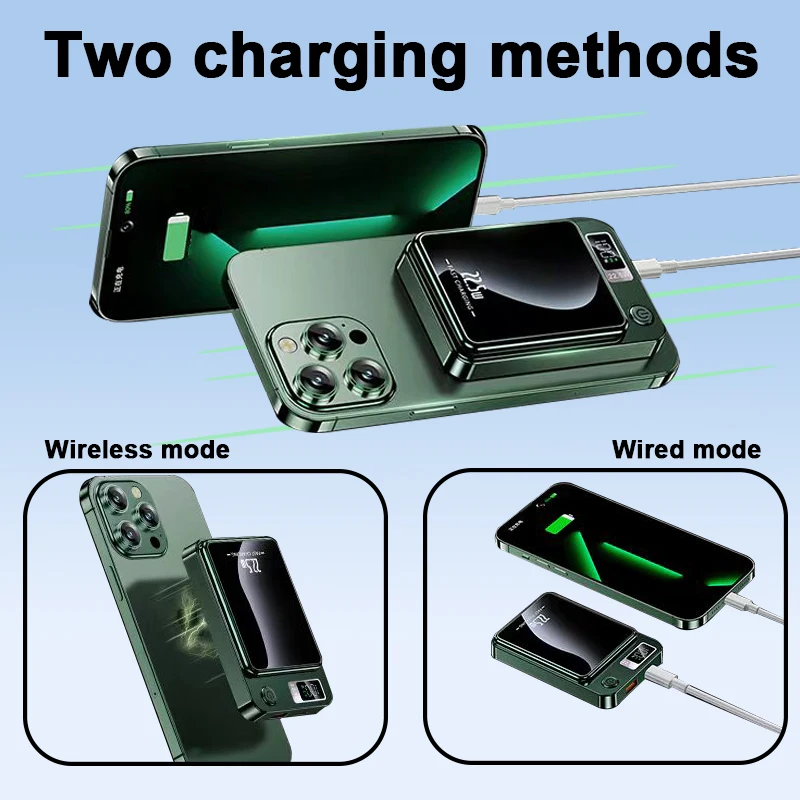 10000 mAh Magnetic Wireless Mobile Power Supply, 22.5W/PD20W Fast Charge For IPhone15/14/13/12&Android Mobile Phones, (USB/Type- 5