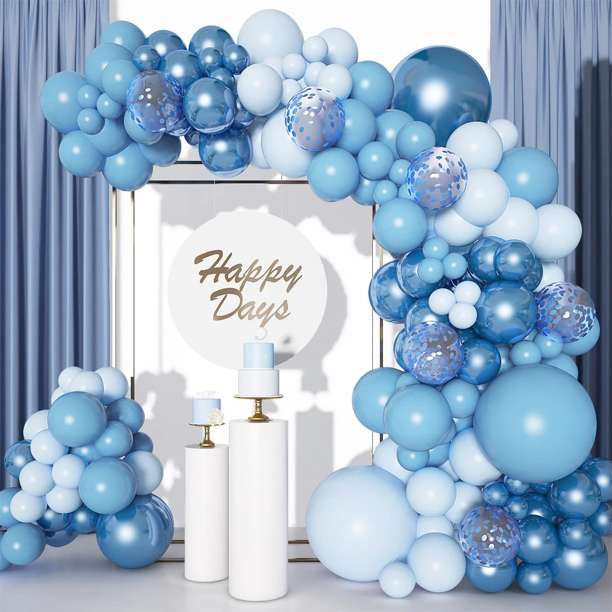 Folieballon 22 jaar metallic pastel blauw mat 86cm kopen | Elk feestje een knalfuif
