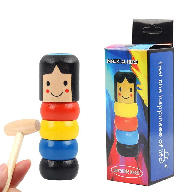 Funny Immortal Daruma Unbreakable Wooden Man Cool Stuff For Kids Trucchi Magici Giochi Per Feste Juguetes Novedosos