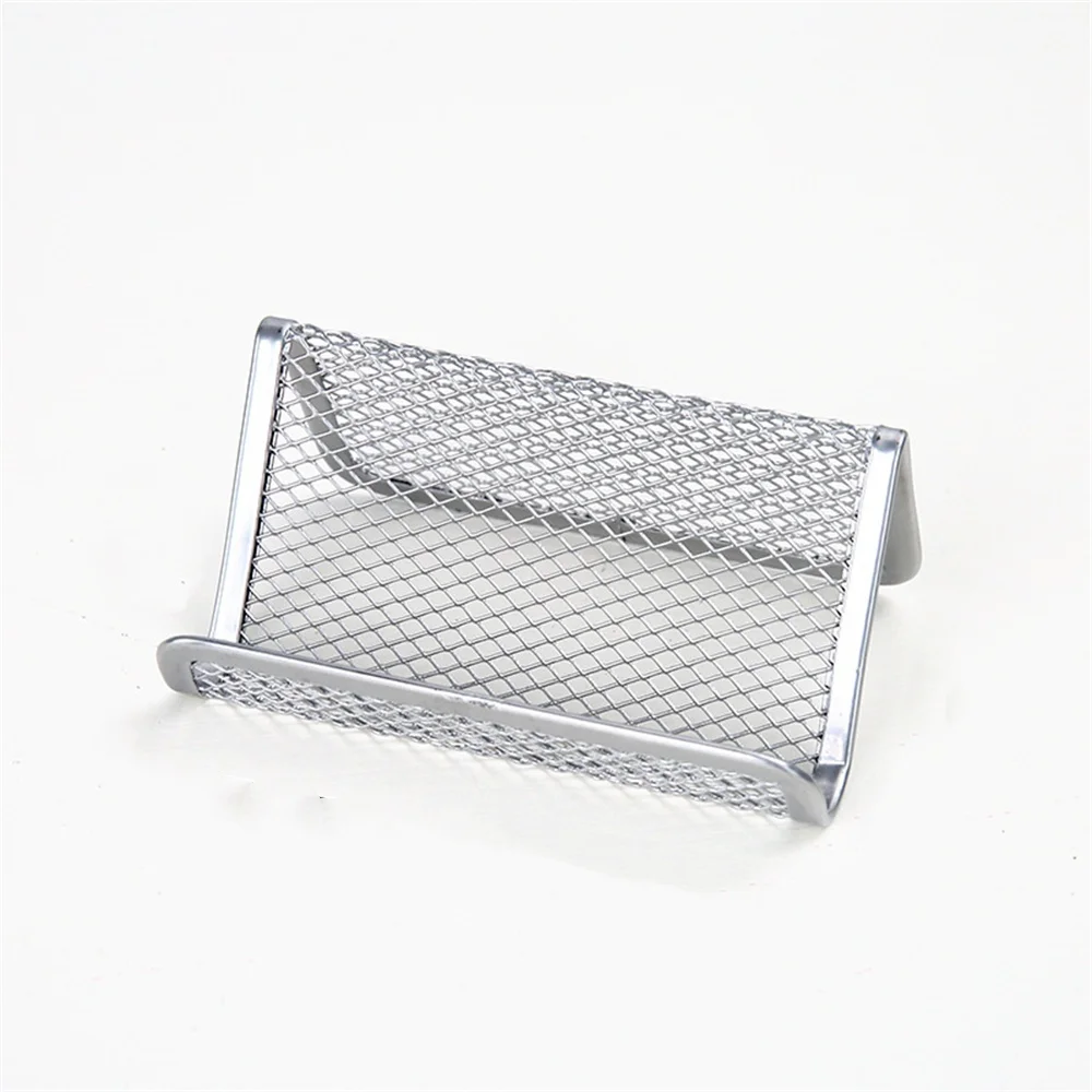 Portatarjetas De Aluminio Negro Elegante - Soporte Estable Para Tarjetas De Visita, Oficina O Eventos