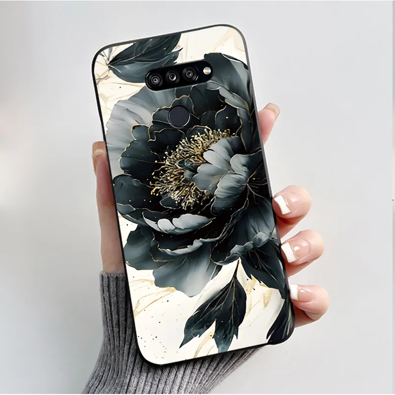 Fashionable Black Silicone Bumper Cover with Butterfly Flower Design - Soft Phone Case