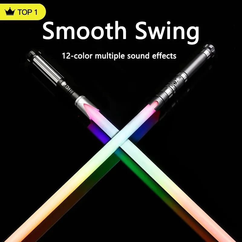 

RGB Metall Lichtschwert Cosplay Laser Schwert Rave Blinkt Waffe Cool Spielzeug Glatte Schaukel Schwere Dueling Farben Sabre De L