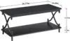 Coffee Table with Storage and Open Shelves for Living Dining Room, Modern Rectangle & Industrial Design, X-Shape Frame 3
