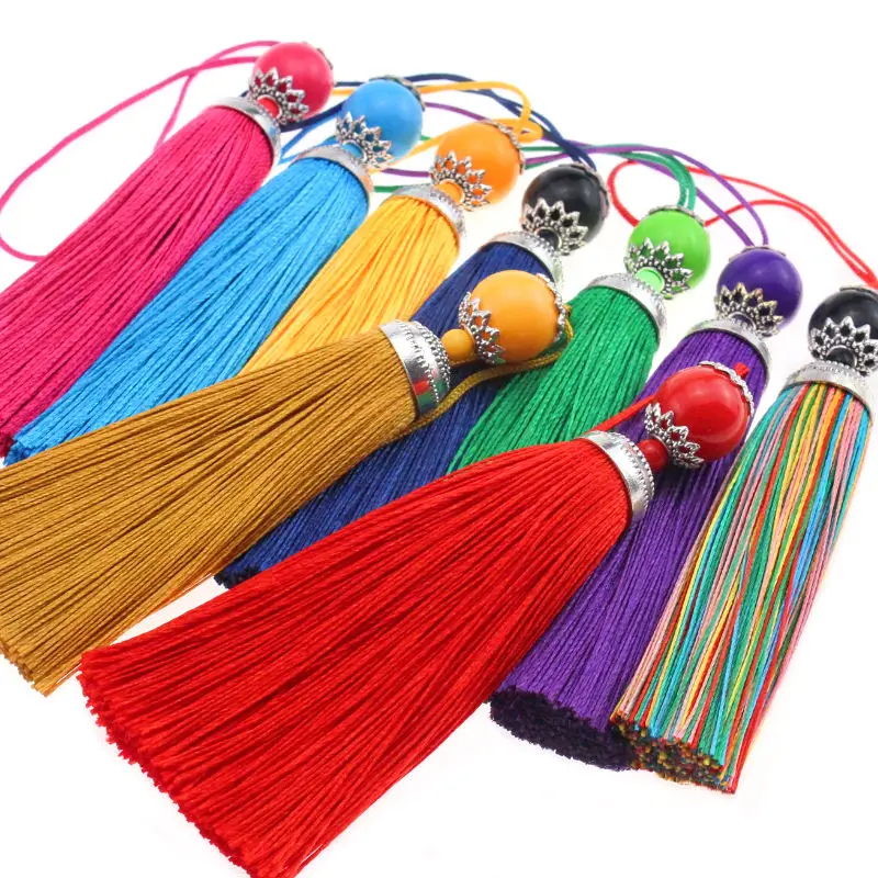 InjTassel Fringe Brush for Curtains, Confrontal Rope Beads, Tassel