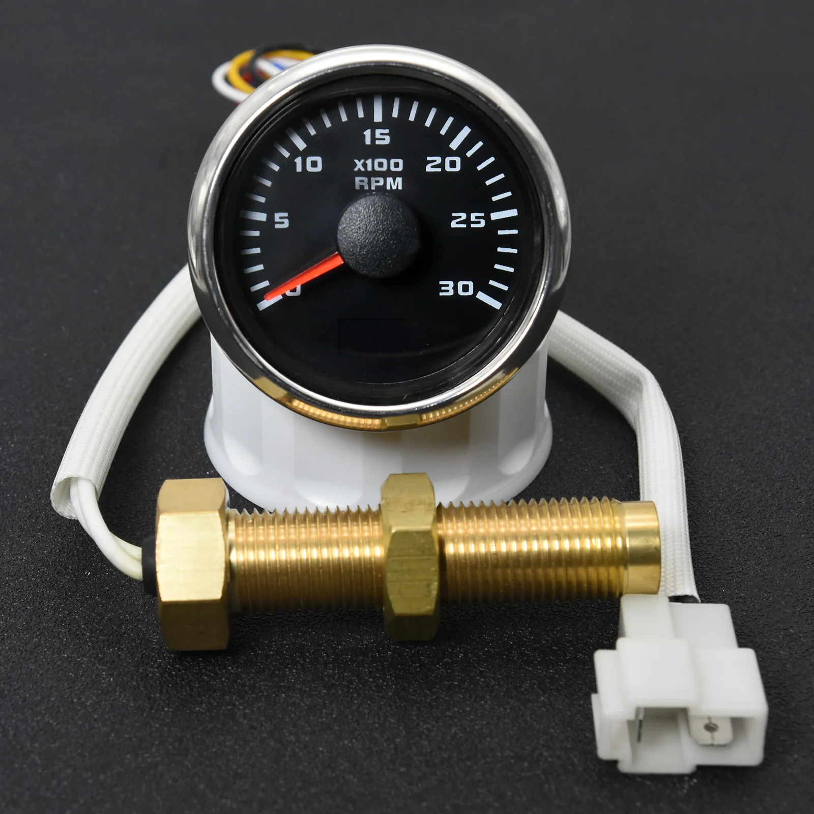 Tachometer Gauge Engine Tachometer Tachometer Meter HD 0-3000 RPM 4000RPM 7000RPM 8000RPM 52mm Tachometer +Tacho Sensor Car Marine Outboard Diesel Engine Tacho Gauge Hourmeter