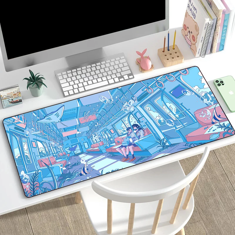 

Kawaii Girls Gaming Mousepad Gamer Keyboard Mat Larger Mouse Pad Cartoon Deskmat Desk Protector Pc Accessories Anime Mause Pads