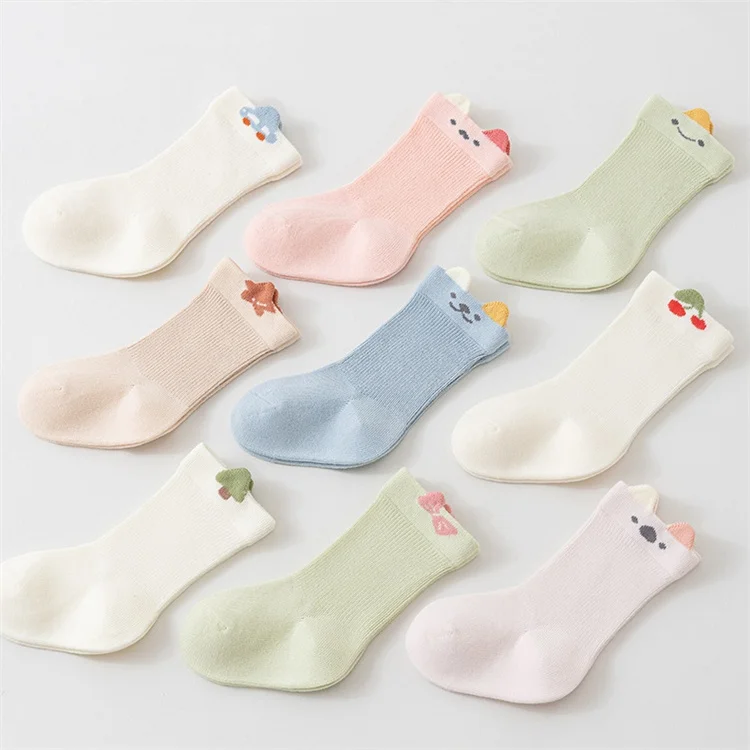 3 Paare/Set Neugeborenen-Babysocken für Mädchen und Jungen, Baumwolle, weiche Socken für Kleinkinder, modische niedliche Cartoon-Kindersocken für Babys von 0–5 Jahren – Detail 11