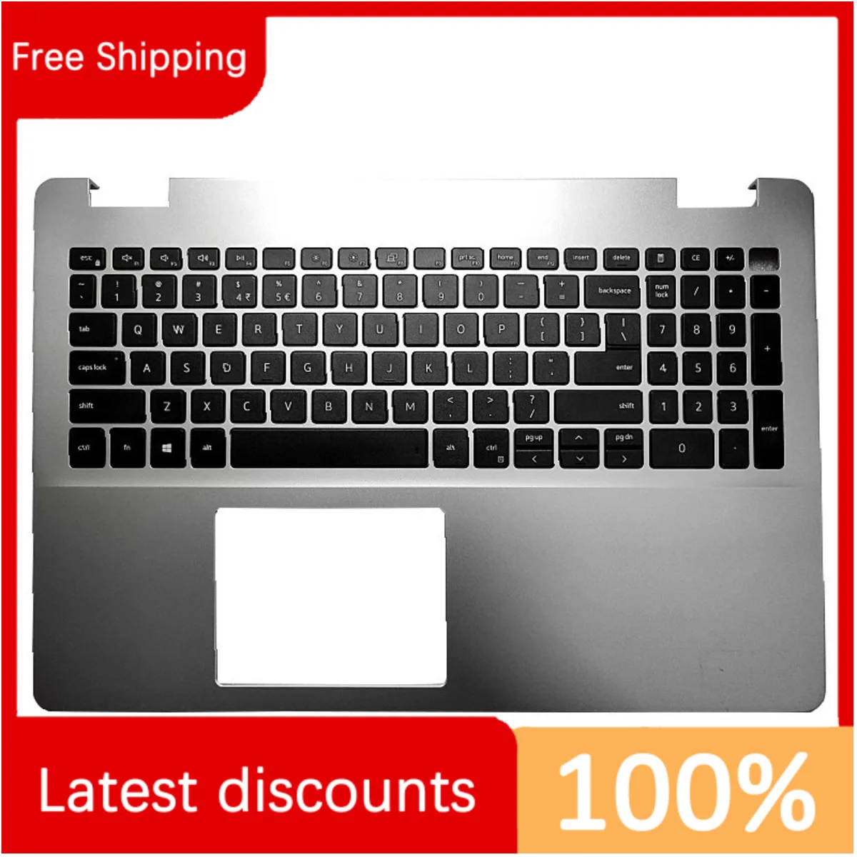 For-Dell-Inspiron-5593-C-Case-Keyboard-Assembly-Silver-US-English ...