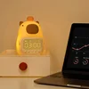 Capybara Led Night Light Silicone Rechargeable Digital Alarm Clock Dimmable Table Lamp Timing USB Charge Children Birthday Gift 2
