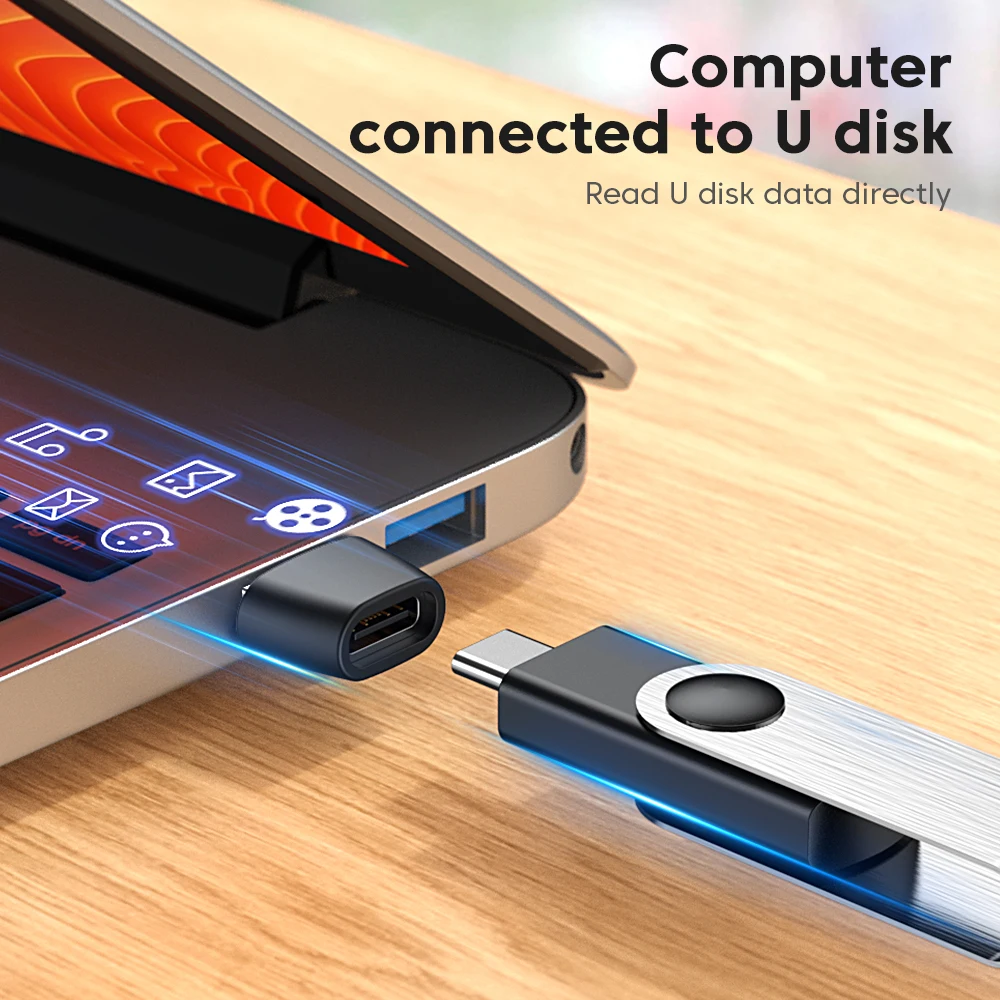 AUFU USB To Type C OTG Adapter USB C Male To Type-c Female Converter For Macbook Xiaomi Samsung S20 S21 USBC OTG Connector otg adapter,usb to type c adapter,type c adapter