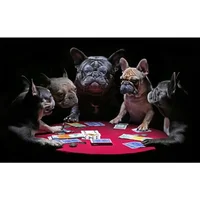 69*51cm Paper Jigsaw Puzzle 1000PCS Card Game of French Bulldogs Animals Painting Educational Entertainment  Adult Children Toys 2