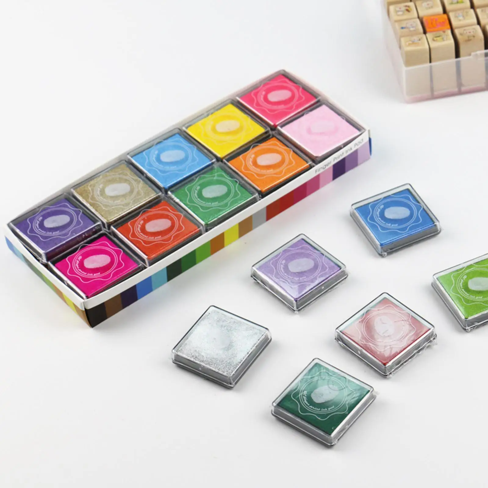 

Ink Pad Stamps 20 Colors Inkpads Stamp Scrapbooking DIY for Kids Crafts