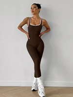 Jumpsuit for Women Workout Seamless Jumpsuits Yoga Ribbed One Piece Tank Tops Rompers Sleeveless Exercise Jumpsuits - Image 5