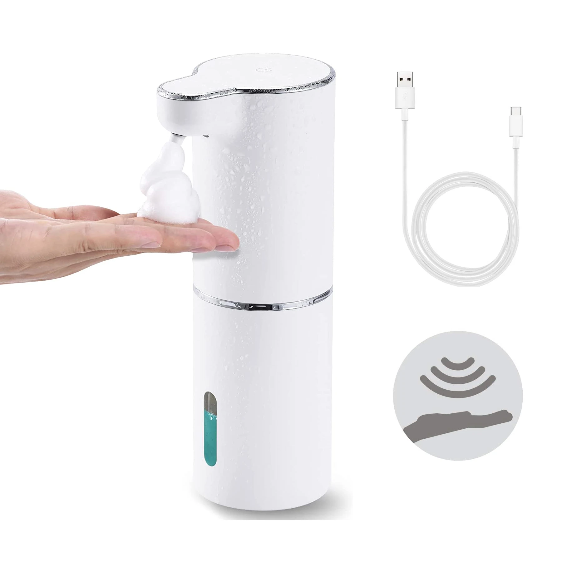 Automatic Foam Soap Dispensers Bathroom Smart Washing Hand Machine With USB Charging White High