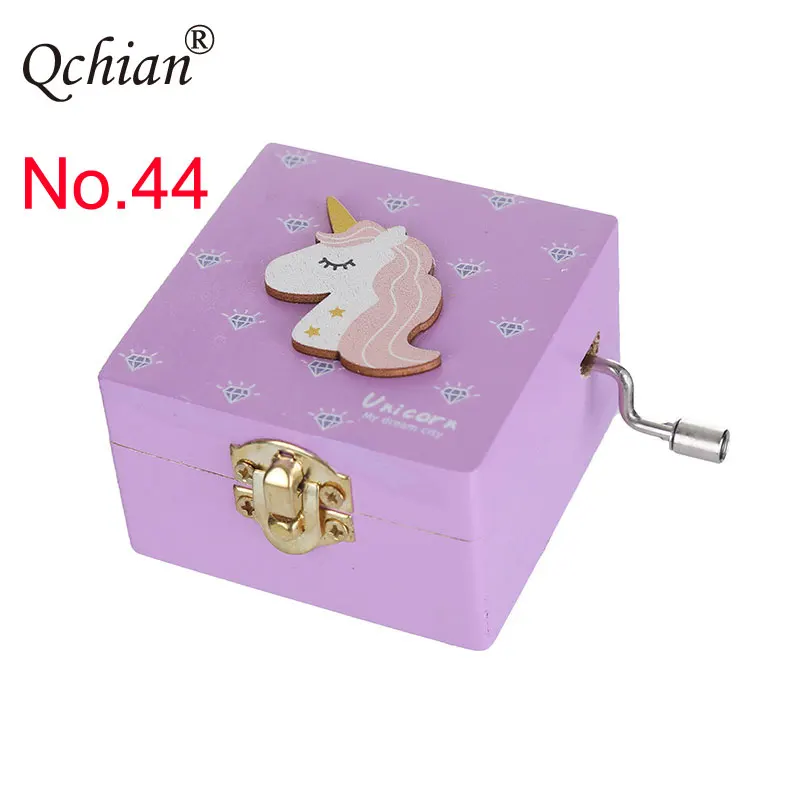 Wooden Unicorn Music Box Hand-ed Girls Jewelry Musical Box ToyGame Special Souvenir Gift for Baby Child Baby Girl