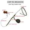 6pcs Carp Fishing Accessories Barbless Hook Hair Rig Fishing Hook Ready Made Tied Rigging With Fishing Line Boilie Hook Tackle 4
