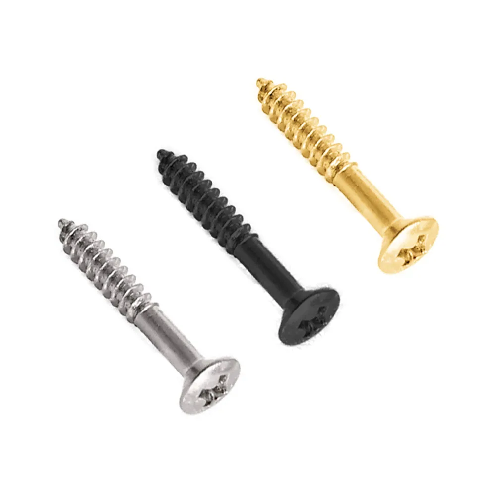 10 Stücke Gitarre Humbucker Pickup Ringe Befestigungsschrauben Ersatz Edelstahl Pickup Rahmen Surround Schrauben Dauerhaft – Detail 6