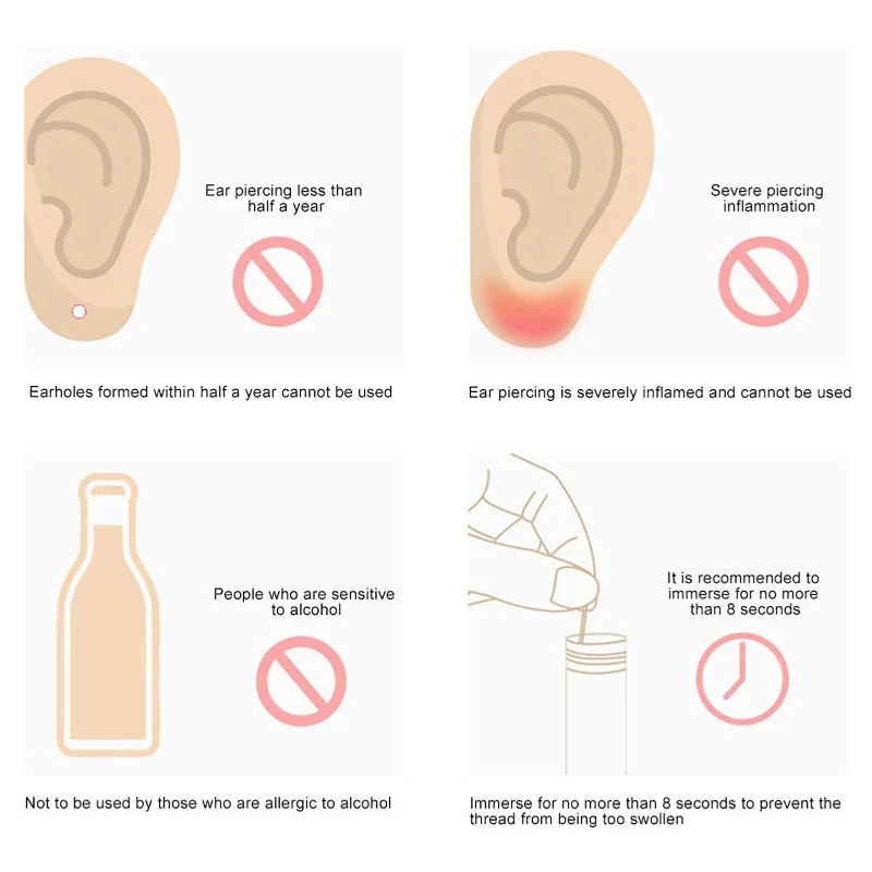 120/60pcs Ear Piercing Cleaning Effective Ear Hole Cleaner Tool Disposable Earrings Hole Clean Paper Line for Removing Dirt Odor 6