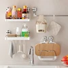 Suction Cup Kitchen Storage Rack Pot Lid Storage Rack with Hook Multi-Functional Wall-Mounted Punch-Free Wall Seasoning Rack 2