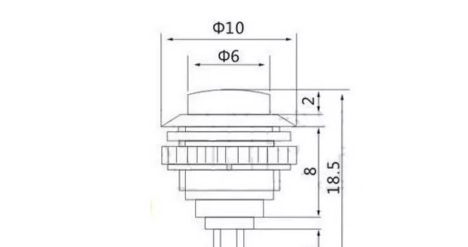 DS-101 8 мм вкл/выкл кнопочный переключатель мини без блокировки ...