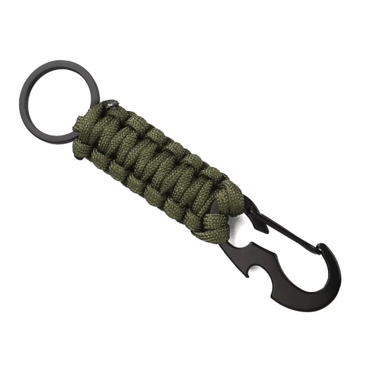 Outdoor Paracord Schlüsselanhänger Ring Camping Karabiner Militär Geflochtene Schnur Seil Überleben Kit Notfall Knoten Flaschenöffner Werkzeuge – Detail 6