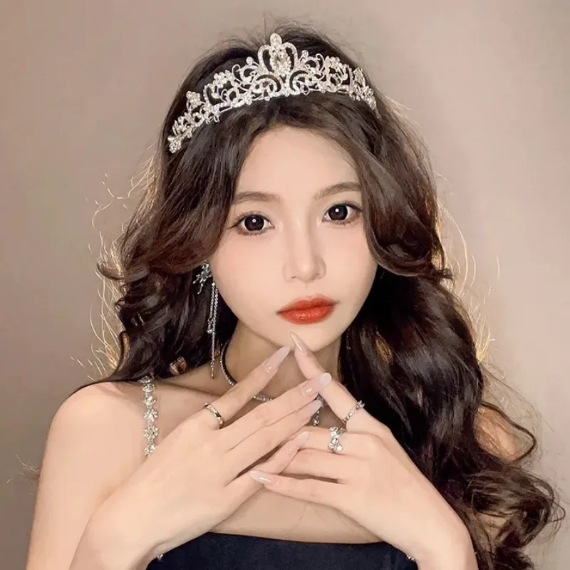 Crystal Crown Tiara Bridal Hair Accessories for Women Girls Princess Rhinestone Crowns Hair Jewelry Gift Wedding Hair Headpieces