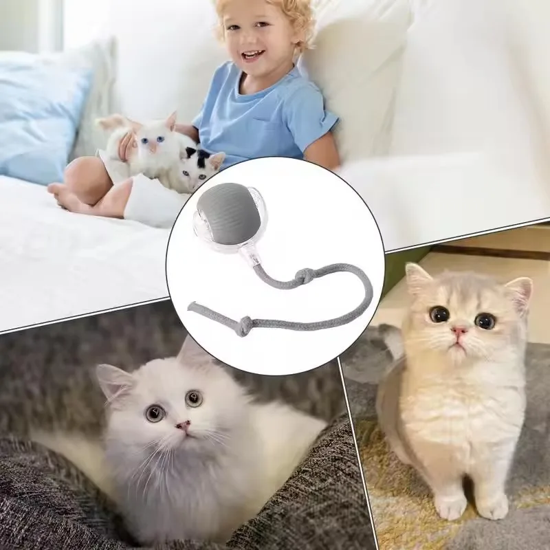 Cat Interactive Ball Toy Automatic Rolling Ball Faux Tail Smart Pet Electric Toy Cat Training Imitate Mouse Toy Pet Supplies