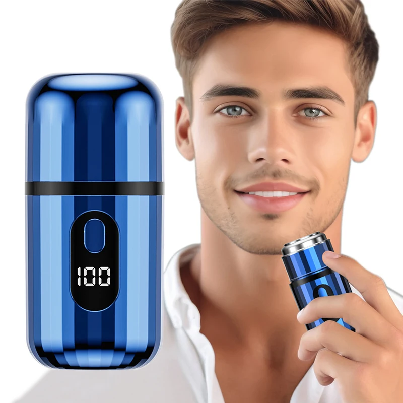 Mini Portable Electric Shaver For Men Capsule Design Travel Home Use Electric Beard Knife USB Rechargeable Pocket Razor