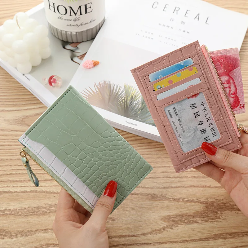 Women's Card Wallet New Design Multi-Card Slots Small Fresh Cute Student Mini Wallet Female Fashion Clutch Purse with Zipper