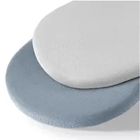 Nouvel ensemble de 2 draps-housses pour berceau de bébé, housse de matelas à langer pour nouveau-né, draps-housses respirants imprimés unis pour lit de bébé, housse de matelas pour berceaux 2